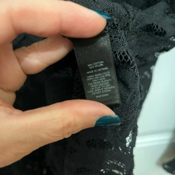 Express Lace Top NWT Sheer Black Boho - Picture 11 of 11